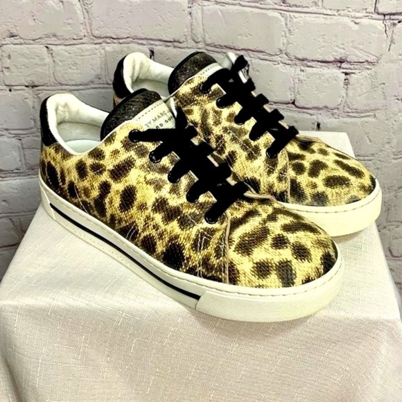 MARC By Marc Jacobs Animal-Print Leather Sneakers Size 7 - Picture 2 of 16